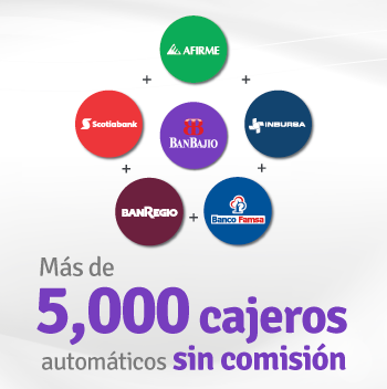 Más de 5,000 cajeros automáticos sin comisión